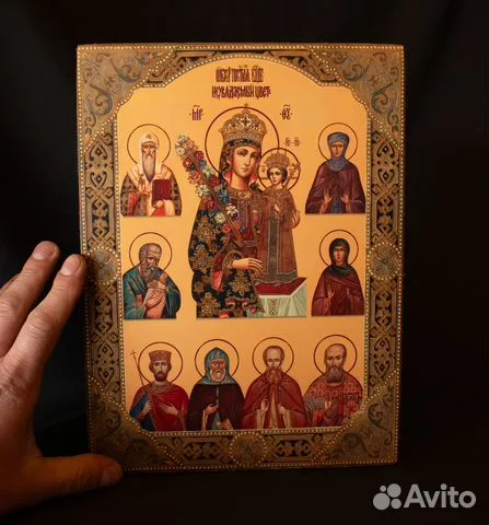 Икона Богоматери "Неувядаемый цвет со святыми" — красивый подарок
