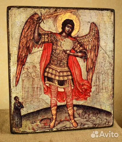 Подарочная икона "Архангел Михаил попирающий диавола"