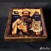Икона. Св. Николай Чудотворец. Дерев — оригинальный подарок — фотография 2