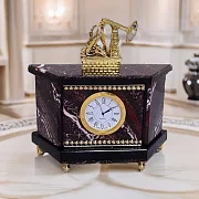 Подарочные каминные часы «Качалка» из яшмы и долерита — фотография 1