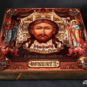 Подарочная икона деревянная "Спас Нерукотворный с Евангелиста — фотография 4
