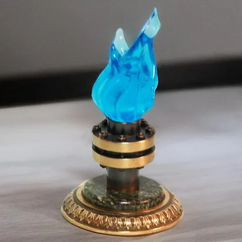 На память: Сувенир «Газовое пламя» из бронзы и змеевика