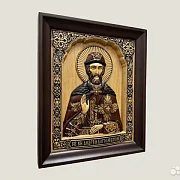 Икона из дерева резная Святой Андрей Боголюбский — красивый подарок — фотография 2