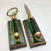 Настольный набор малахитовый. Златоуст — необычный подарок — фотография 4