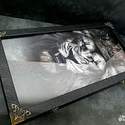 Нарды под стеклом «Львиное сердце» — оригинальный подарок — фотография 6