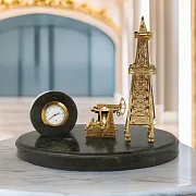 Часы с нефтяной вышкой и качалкой — оригинальный подарок — фотография 1