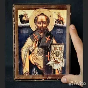 Икона. Св. Николай Чудотворец. Дерев — оригинальный подарок — фотография 1