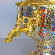 Сувенирный самовар "Золотой" — оригинальный подарок — фотография 4