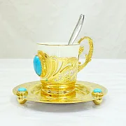 Подарочная фарфоровая кофейная пара "Бирюза". Златоуст — фотография 5