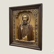 Святой Сергий Радонежский икона из ясеня в подарок — фотография 3
