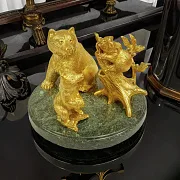 Бронзовая карандашница "Медведи" — необычный подарок — фотография 1