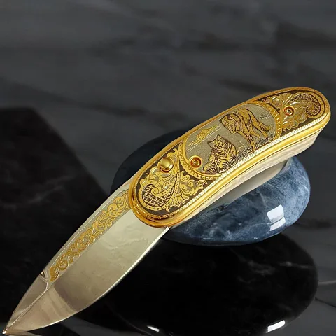 Складной нож «Волки» — красивый подарок