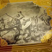 Деревянные нарды «Малахит» с позолоченной златоустовской гравюрой в подарок — фотография 6