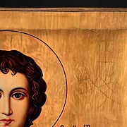 На память: Икона деревянная с ковчегом "Святой Трифон" — фотография 3