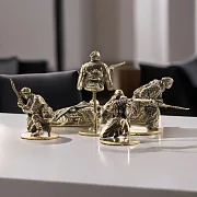Бронзовый набор солдатиков «Советские снайперы», 5 шт., 1:35 — красивый подарок — фотография 1