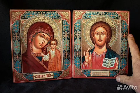 В подарок: Венчальная пара. Казанская Богоматерь и Вседержите