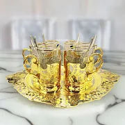Чайный набор на шесть персон. Златоуст — оригинальный подарок — фотография 1