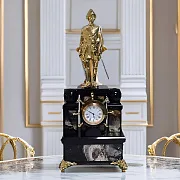 Каминные часы «Пётр I» из яшмы и долерита — необычный подарок — фотография 1