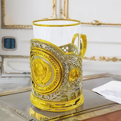 Бронзовый подстаканник «USSR» в подарок