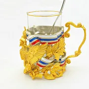 Бронзовый подстаканник «Герб РФ» №3 — красивый подарок — фотография 4