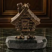 Шкатулка «Избушка на курьих ножках» со змеевиком — оригинальный подарок — фотография 1
