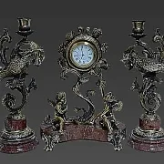 Каминные часы «Колибри» с канделябрами — необычный подарок — фотография 3