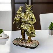 Фигура «Охотник» из латуни и бронзы на креноиде — необычный подарок — фотография 1