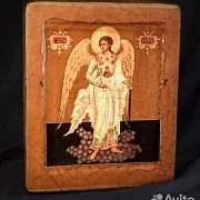 Икона деревянная "Ангел Хранитель" — оригинальный подарок — фотография 1