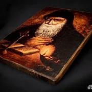Подарочная икона "Монах Шарбель" дерево, ручная работа — фотография 4