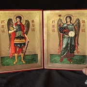На память: Пара икон. Архангелы Михаил и Гавриил. 21*17 см — фотография 1