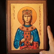 Деревянная Икона "Святая Екатерина" в подарок — фотография 1