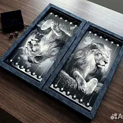 Нарды под стеклом «Царь зверей» — необычный подарок — фотография 2