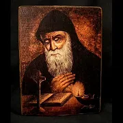 Подарочная икона "Монах Шарбель" дерево, ручная работа — фотография 1