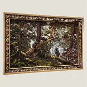 Подарочное резное панно «Мишки в лесу» 49×70 см — фотография 2