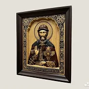 Икона из дерева резная Святой Андрей Боголюбский — красивый подарок — фотография 3