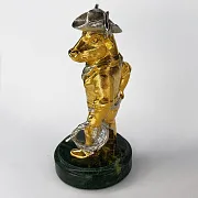 Подарочная статуэтка «Бык-ковбой» из бронзы с позолотой — фотография 4