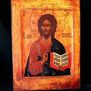 На память: Икона "Христос Пантократор" дерево, ручная работа — фотография 5